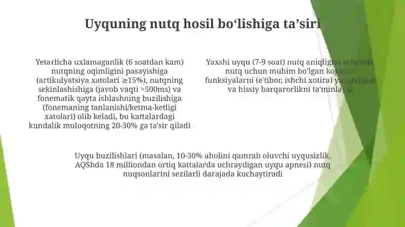 Uyqu, Kayfiyat va Artikulyatsiya Aniqligi 4