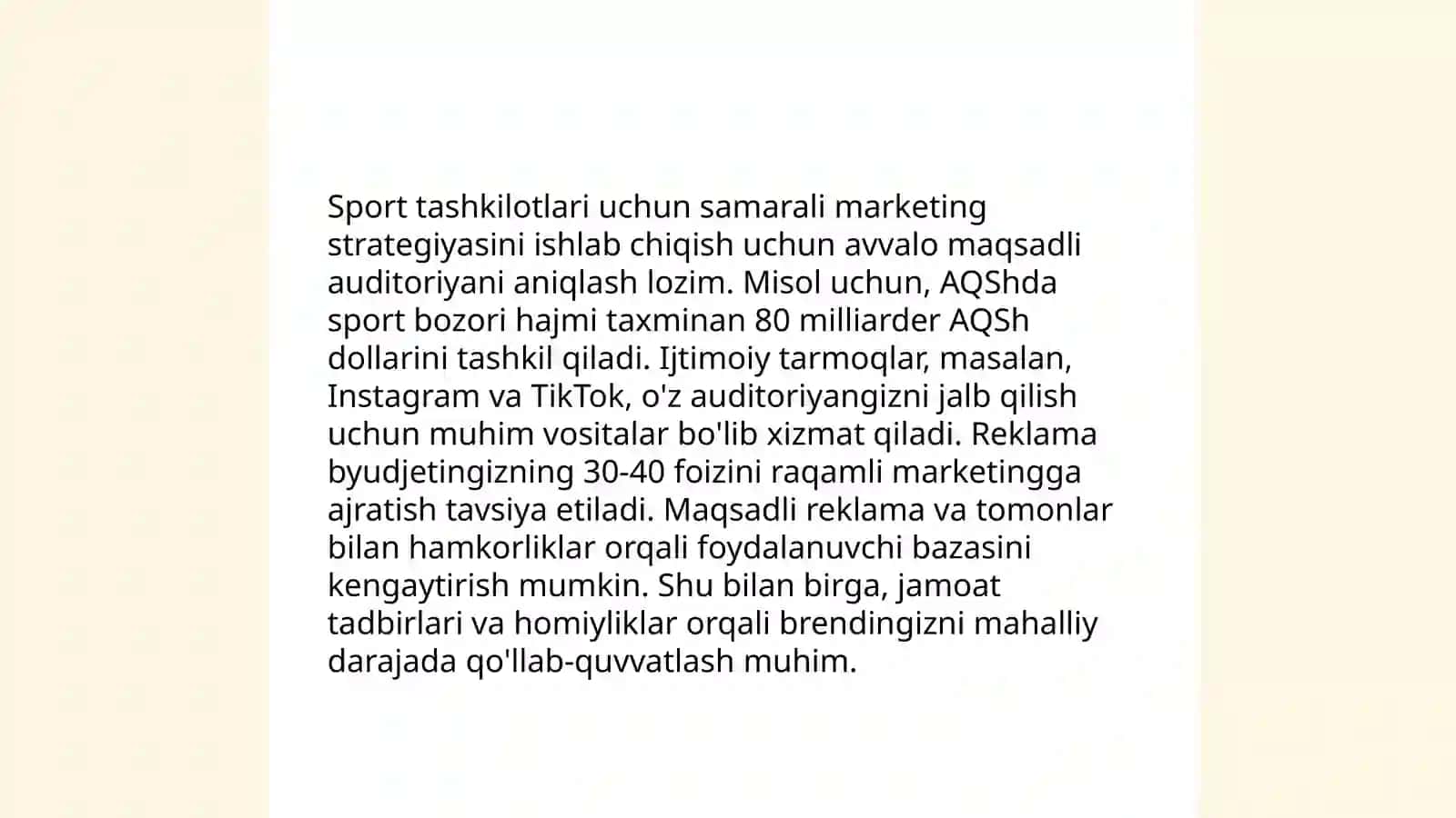 Jismoniy tarbiya va sport marketingi strategiyasi 4