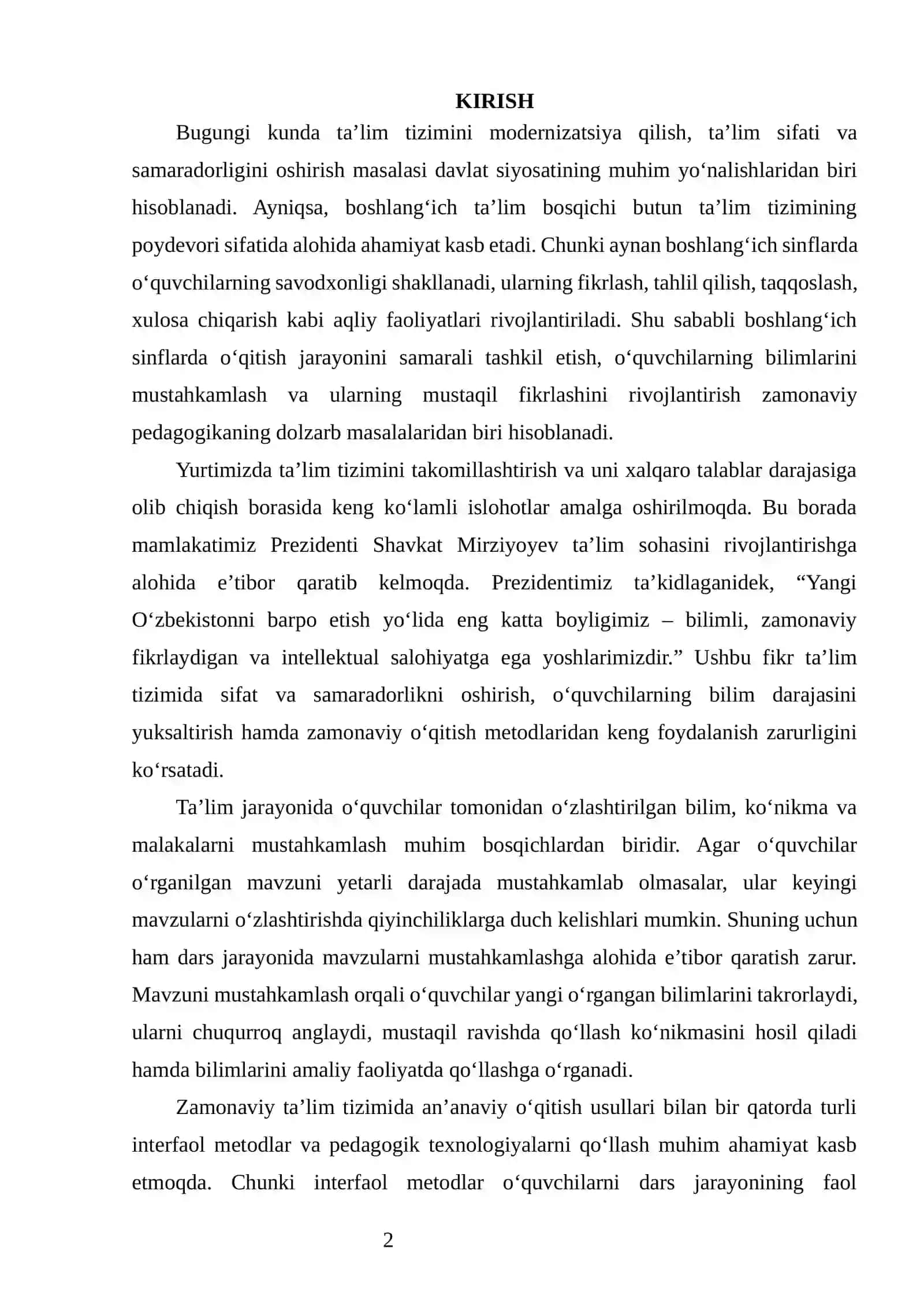 Boshlang‘ich sinflarda o’rgatilgan mavzularni mustahkamlashda “INSERT” texnikasidan foydalanish 4
