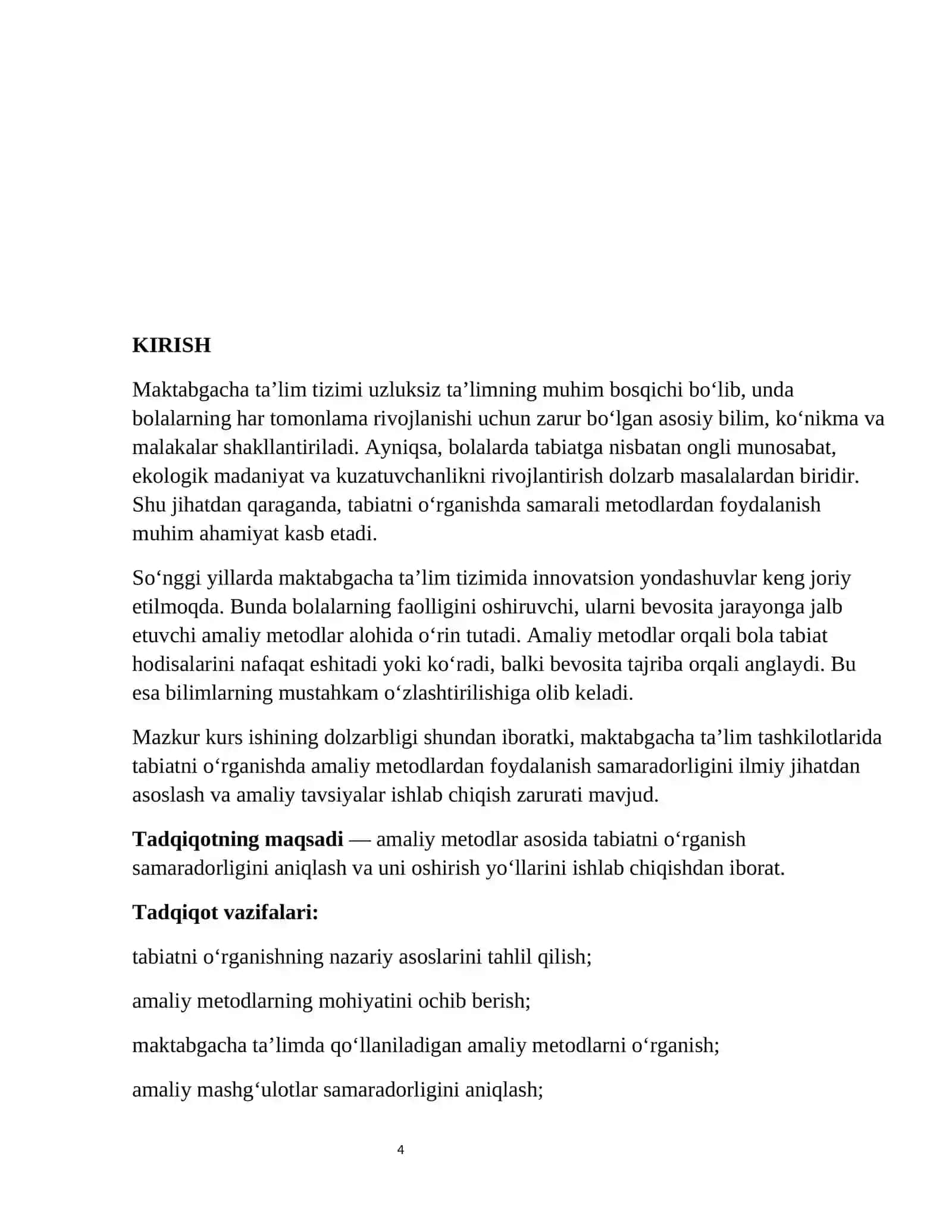 Amaliy metodlar asosida tabiatni o‘rganish samaradorligini 4