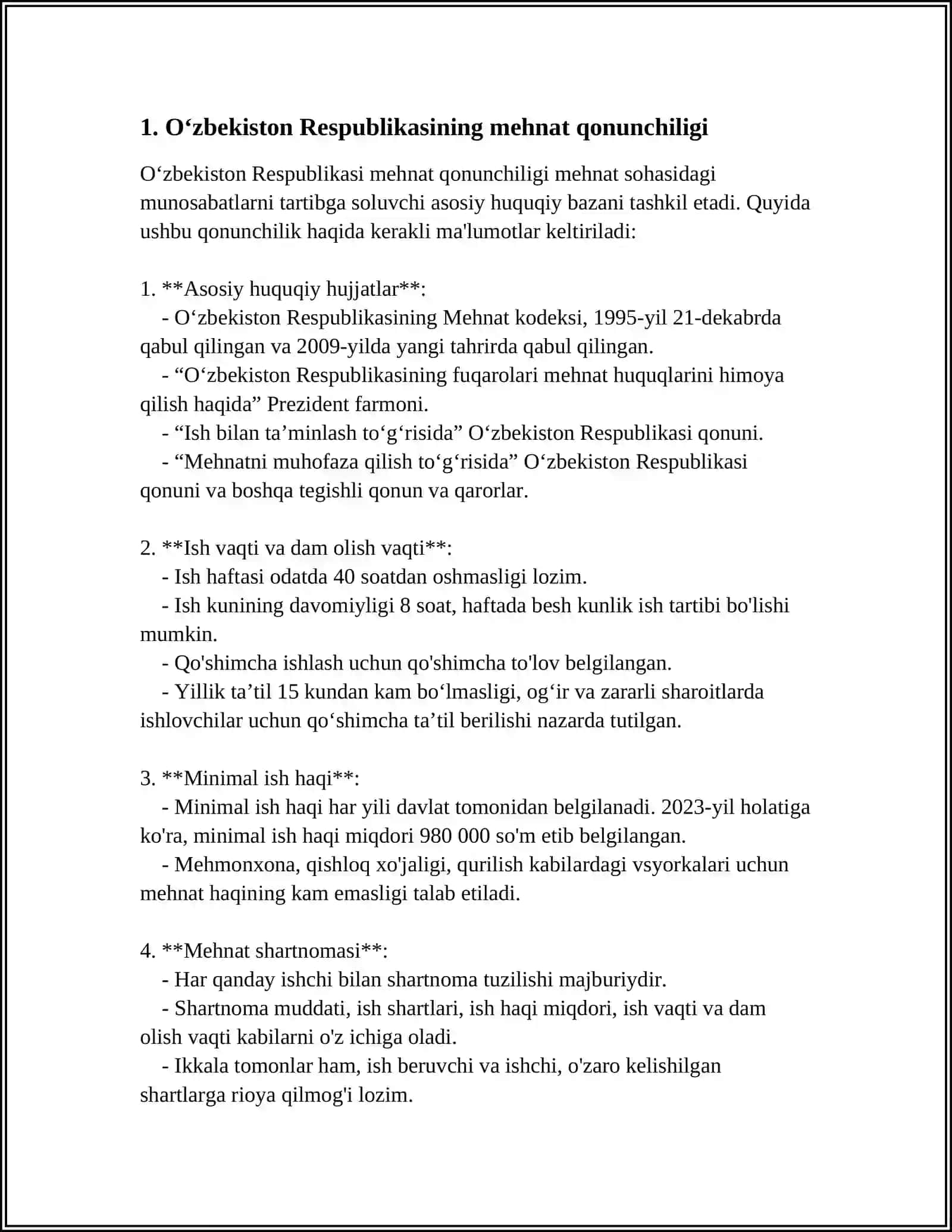 OʻZBEKISTON RESPUBLIKASI FUQAROLARINING CHET ELDAGI MEHNAT FAOLYATINI TARTIBGA SOLISHNING QONUNCHILIK ASOSLARI 4