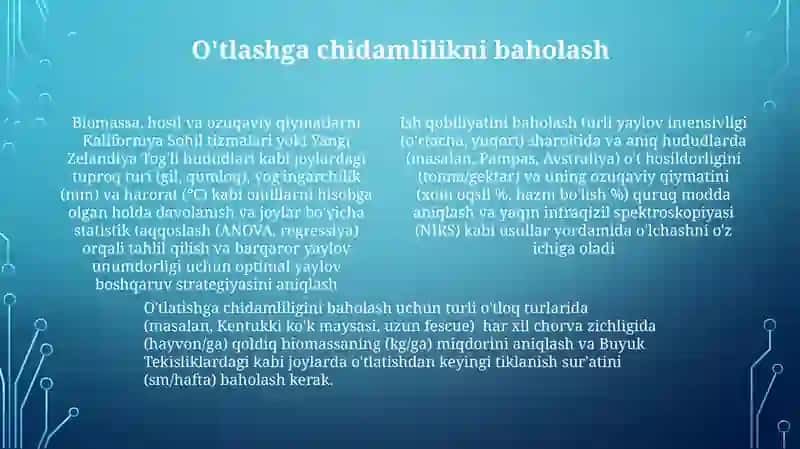 O'tlar ish qobiliyatini aniqlash 4