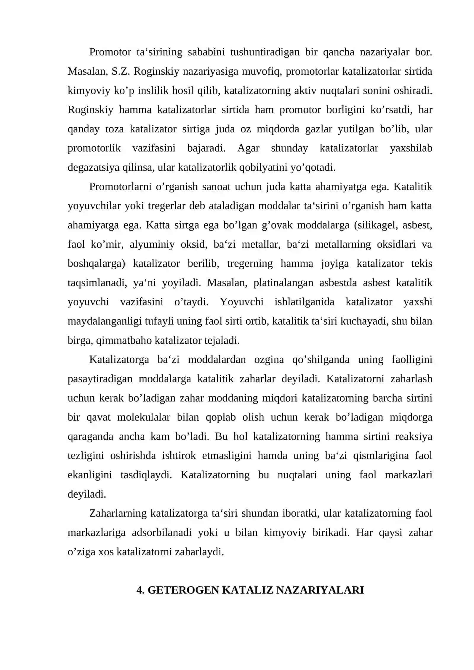 Katalizatorlar. Geterogen kataliz 4