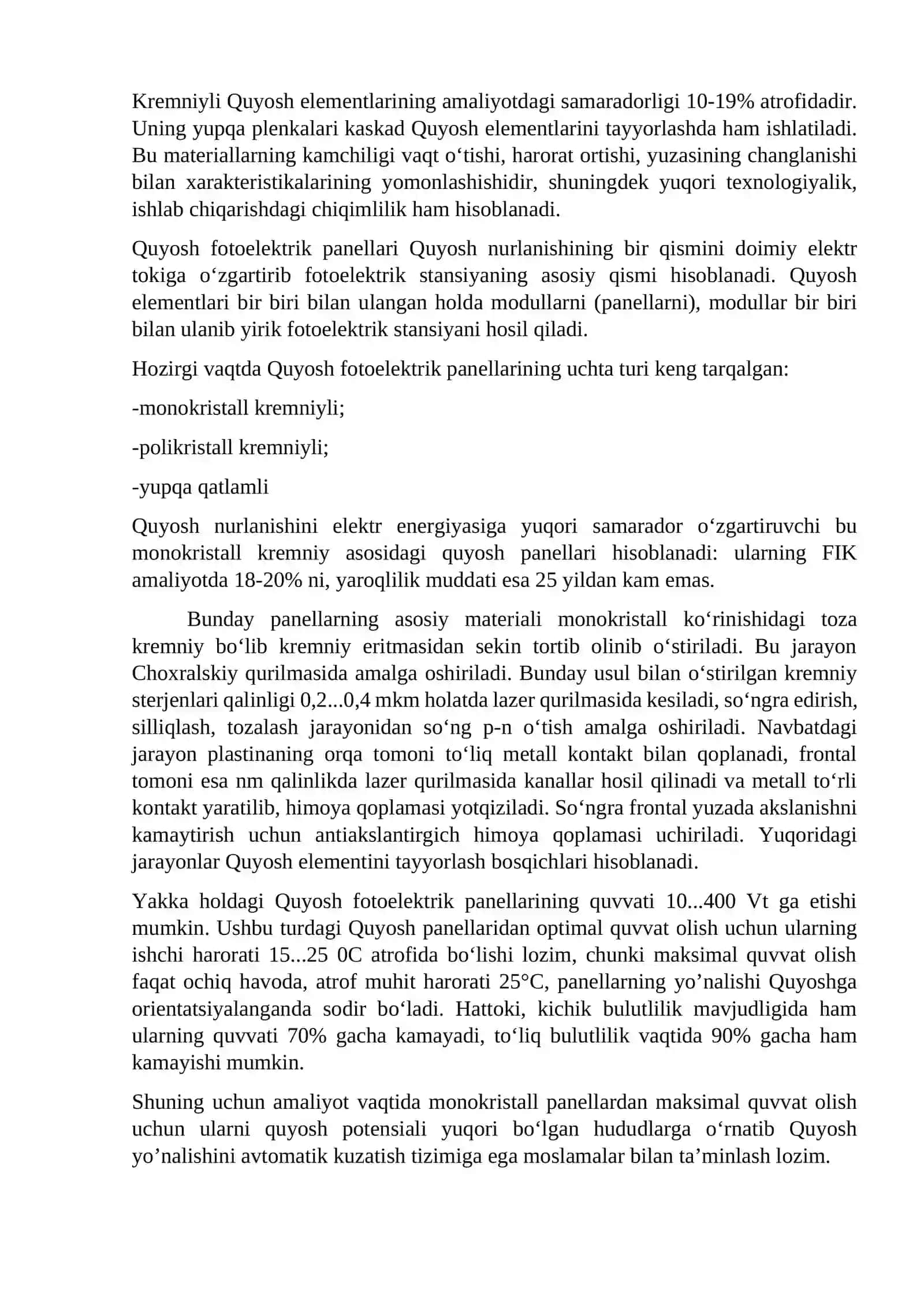 Quyosh elementlari: zamonaviy holati va rivojlanish istiqbollari 4