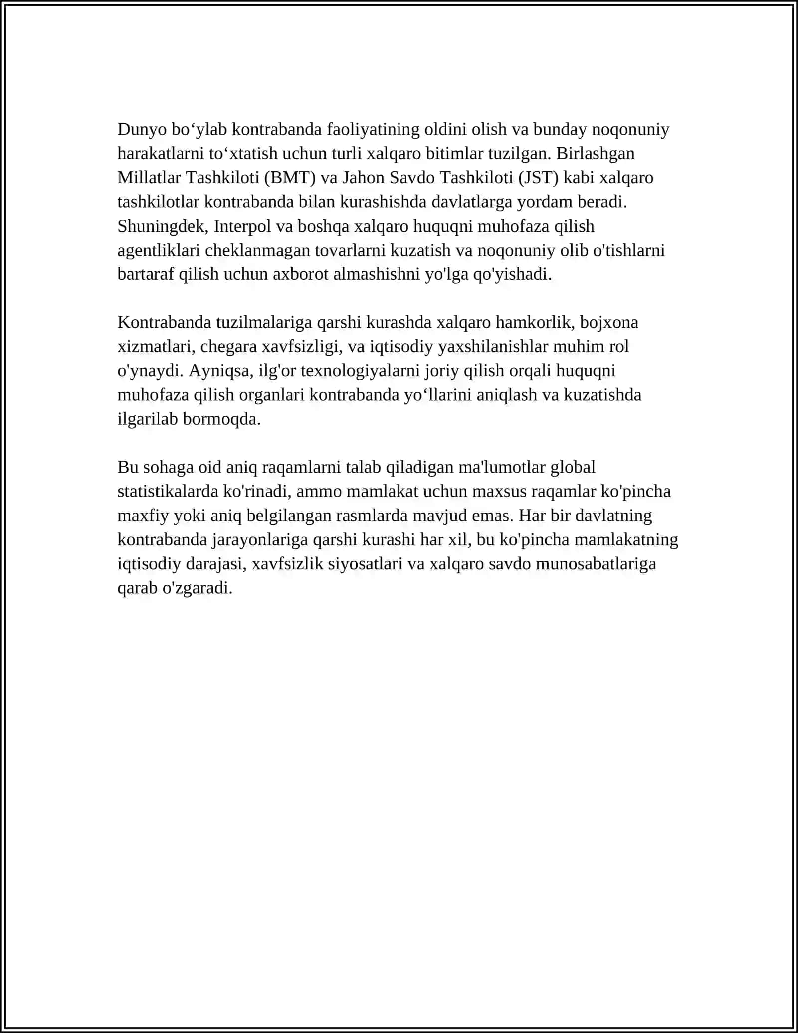 KONTRABANDA VA BOJXONA QOIDALARINING BUZILISHI TUSHUNCHASI 4