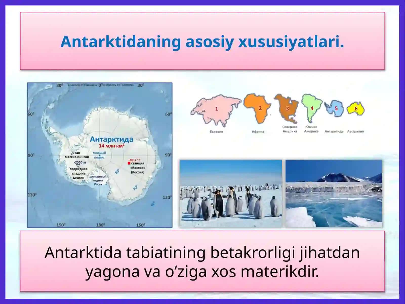 Antarktida Geografik oʻrni va geologik tuzilishi 4