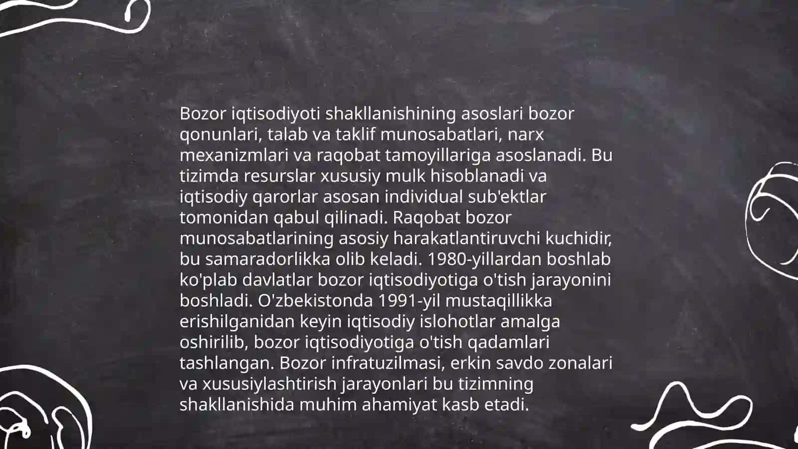 Tovar va pul munosabatlari rivojlanishi bozor iqtisodiyoti shakillanish va amal qilish asosidir 4