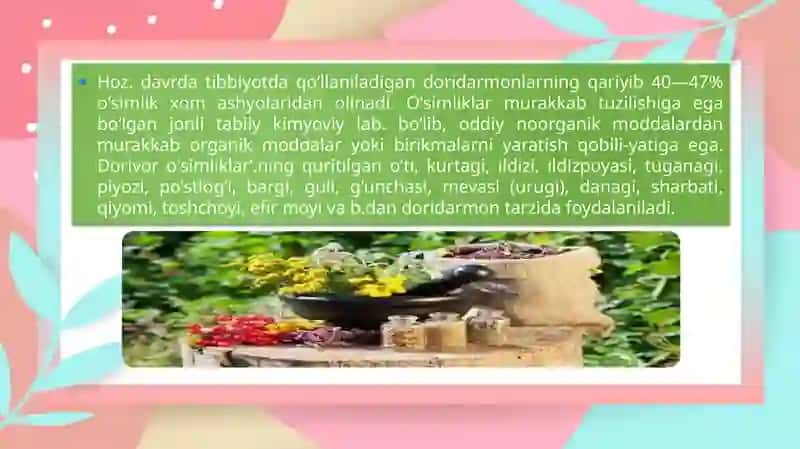 Dorivor o'simliklar zaxiralarini aniqlanish 4