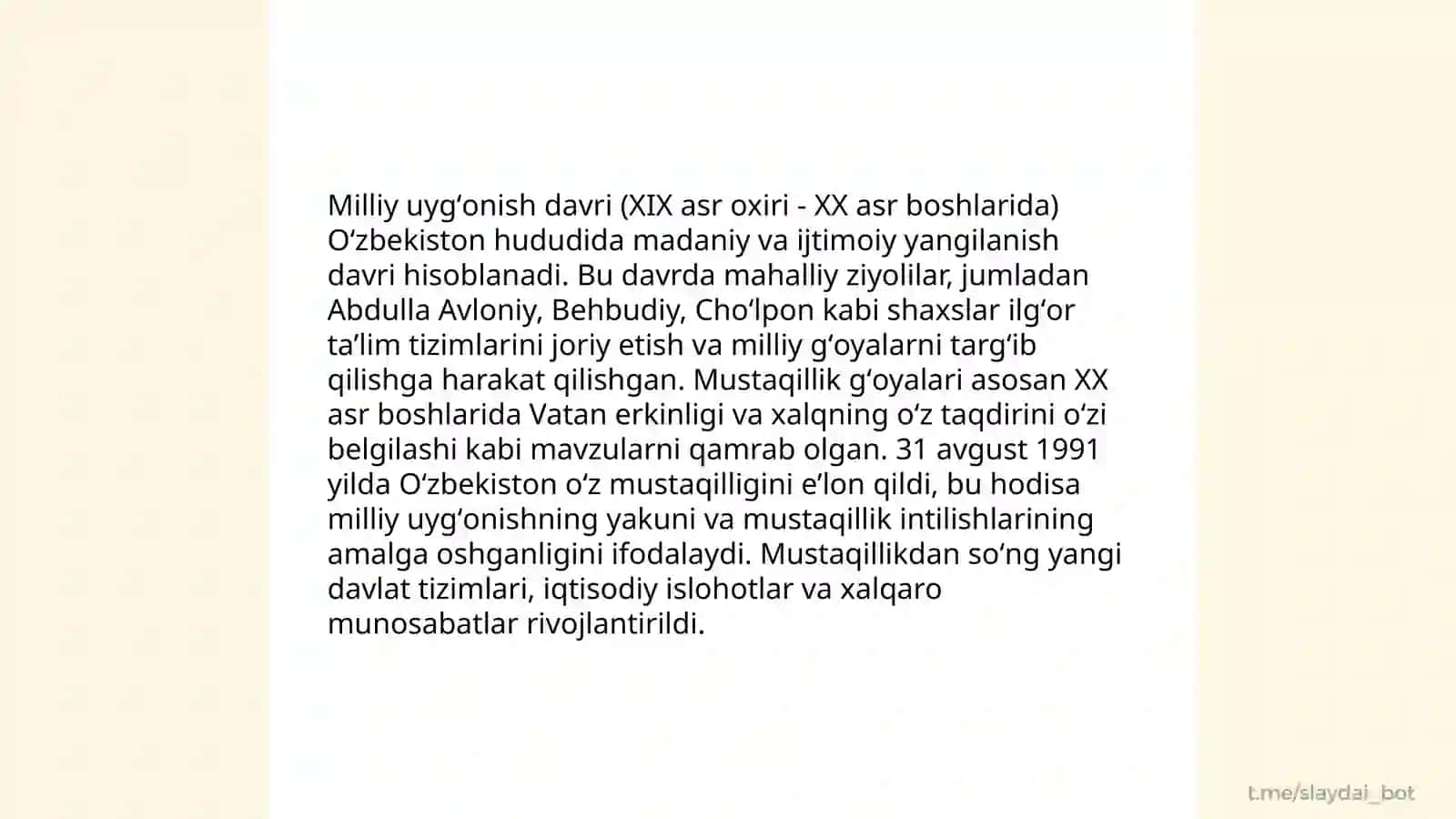 O'zbekistonda mustaqillik g'oyalarining tarixiy asoslari 4
