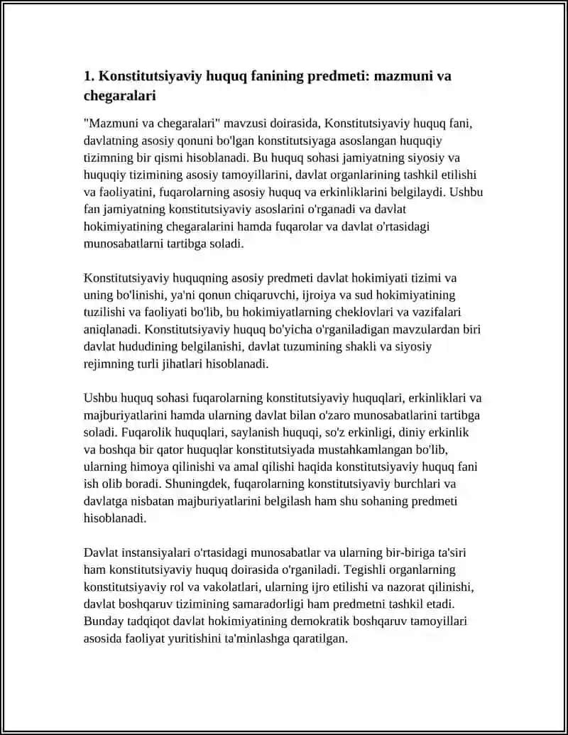 Konstitutsiyaviy Huquq Fanining Predmeti va Tushunchasi 4