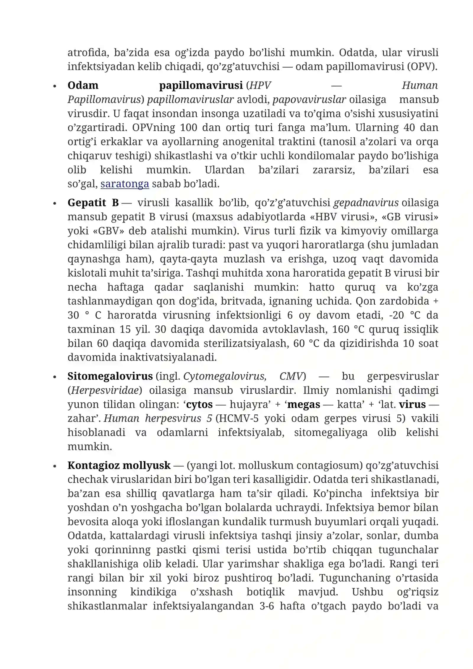 JINSIY YO’L BILAN YUQADIGAN INFEKSIYALAR — TASHXISLASH, DAVOLASH, OLDINI OLISH, ASORATLARI 4