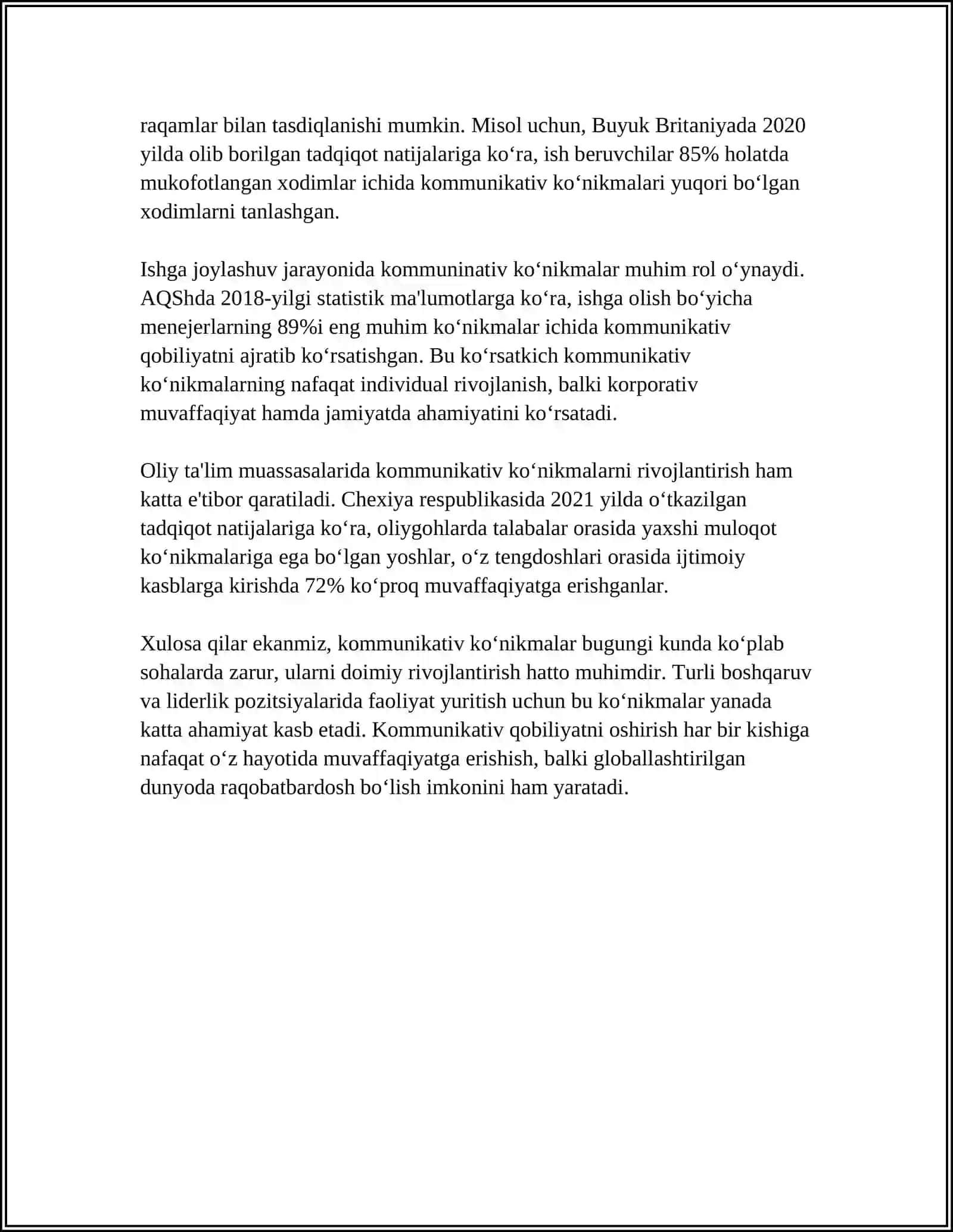Kommunikativ ko‘nikmalarini rivojlantirish yo‘llari va xususiyatlari 4