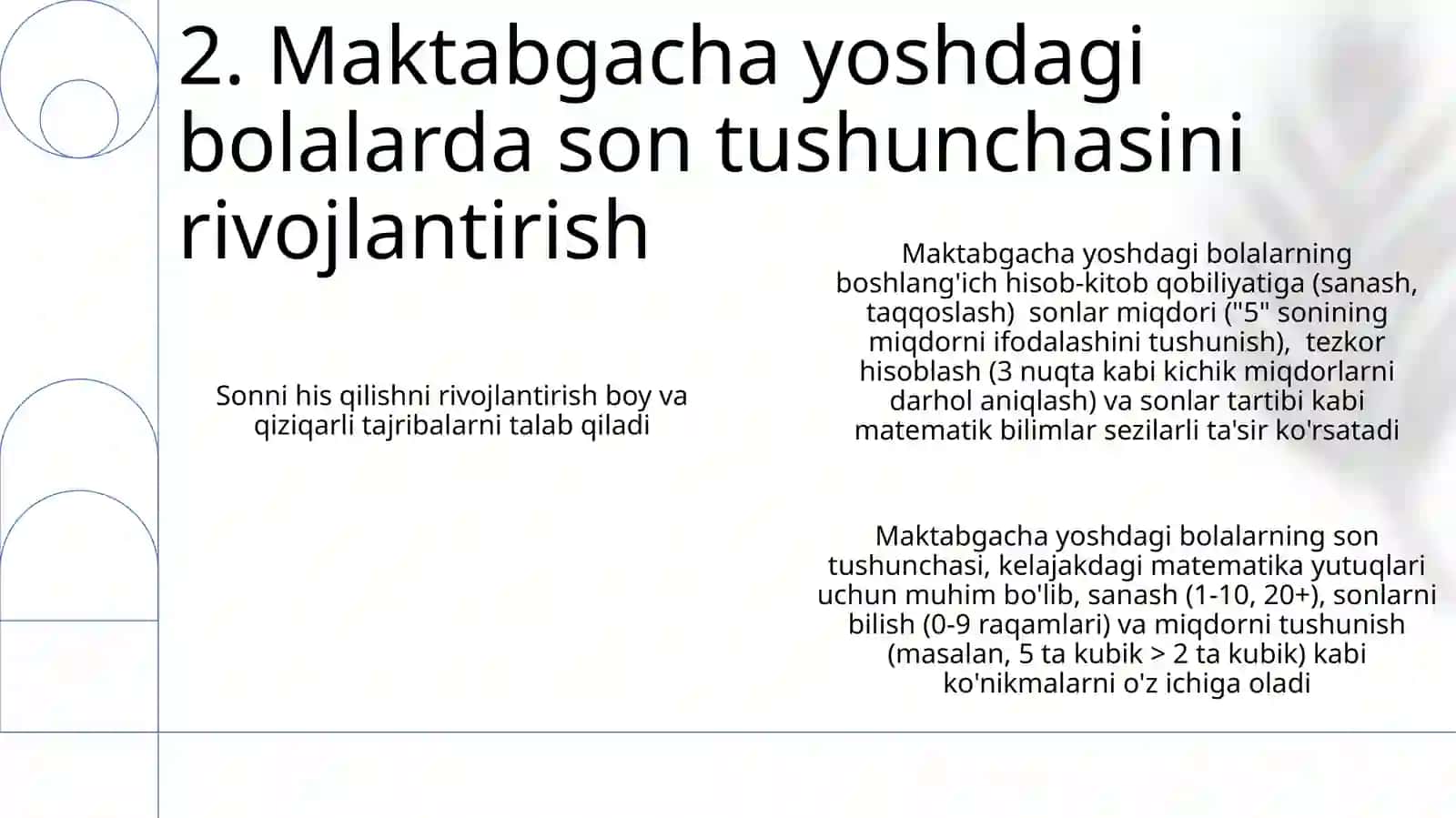 Maktabgacha yoshdagi bolalarni rivojlanishda matematik bilimlarni oʻrni 4