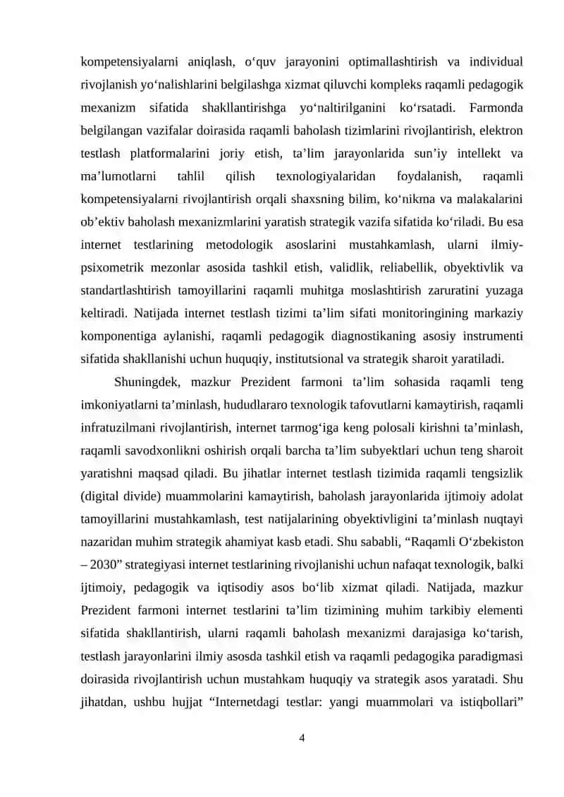 Internetdagi testlar yangi muammolari va istiqbollari 4
