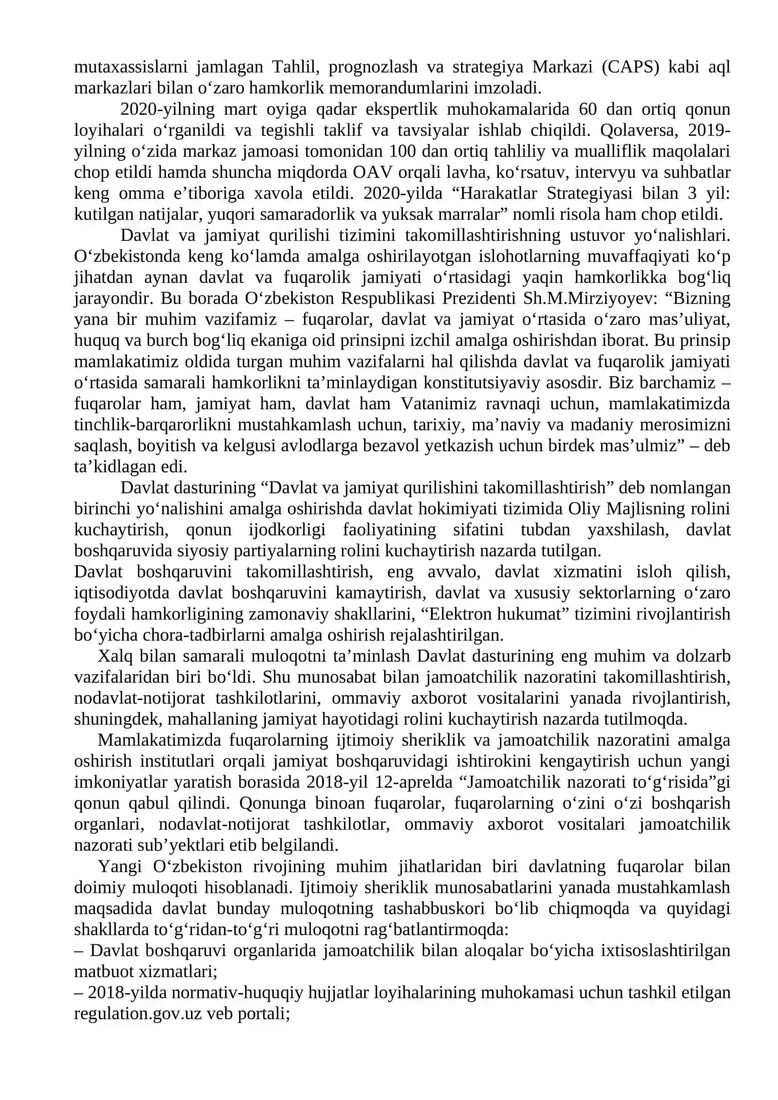 Yangi Oʻzbekistonda Prezident Sh.M.Mirziyoyev Rahbarligi va Tashabbusi Ostida Amalga Oshirilayotgan Ishlohlar 4