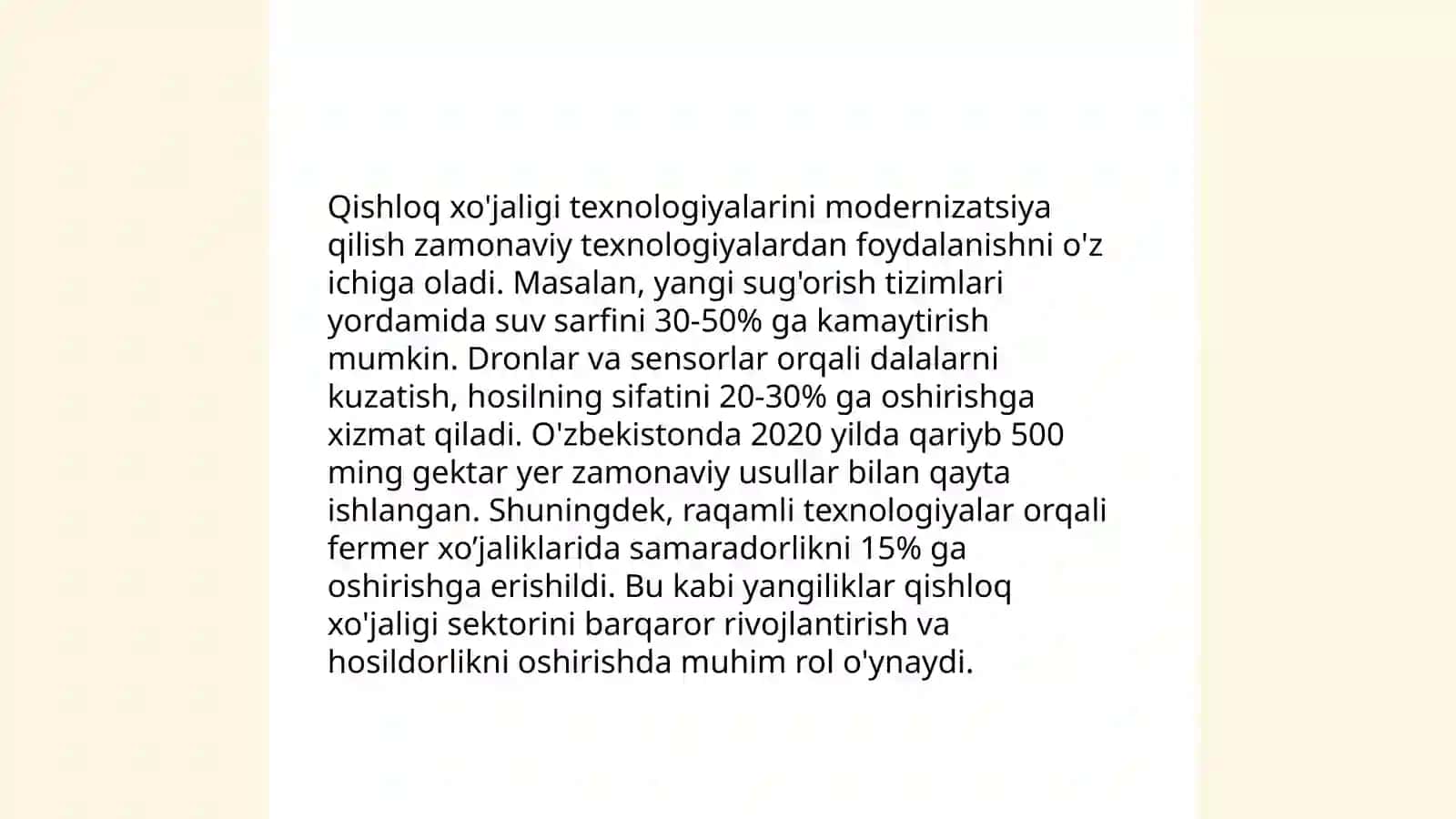 Mustaqillik yillarida qishloq xo'jaligi va sanoat sohasidagi o'zgarishlar 4