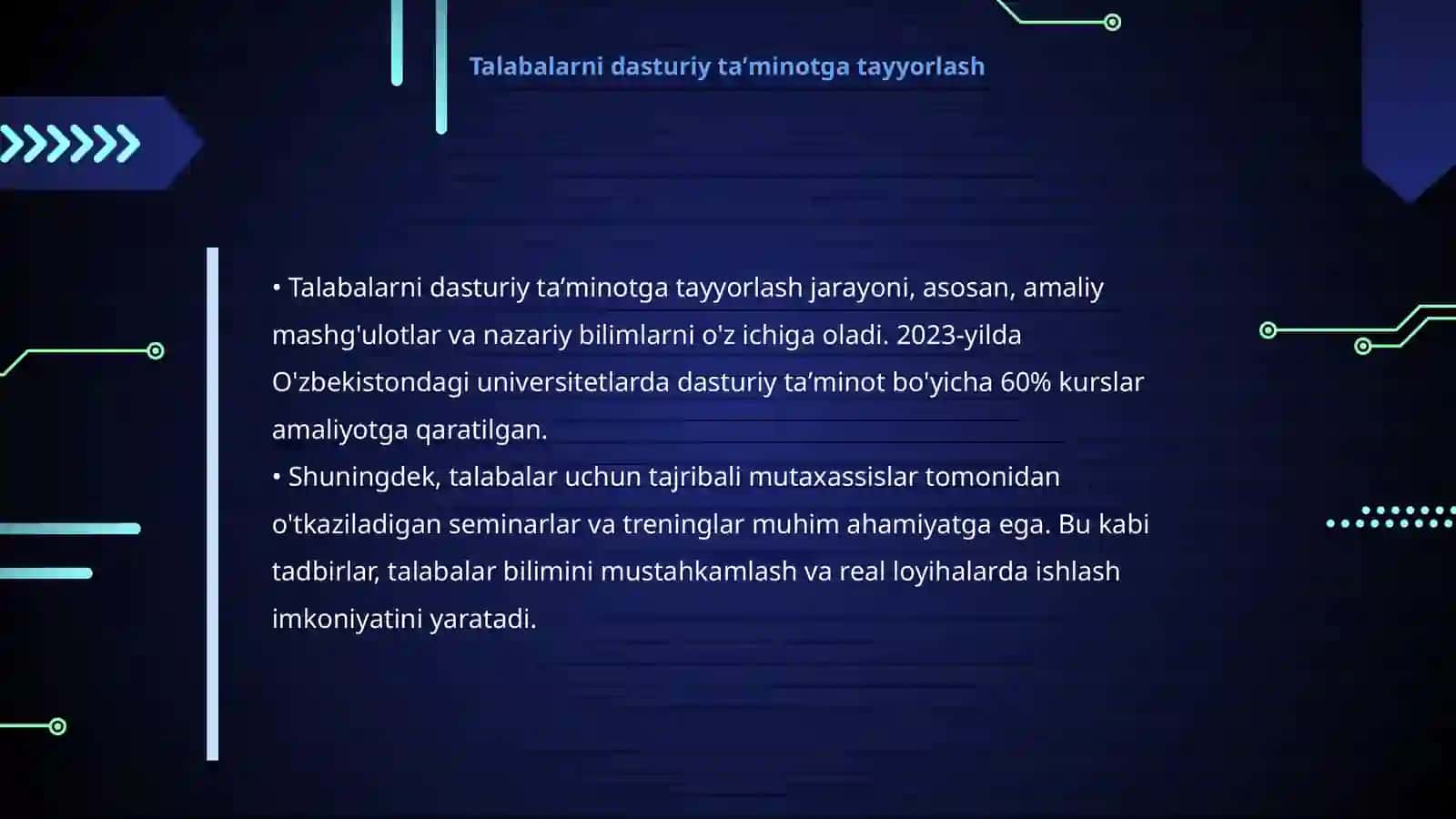 Dasturiy taʼminot talabalarini ishlab chiqish 4