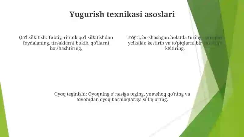 Yengil atletika turlari texnikasini o‘rgatish 4