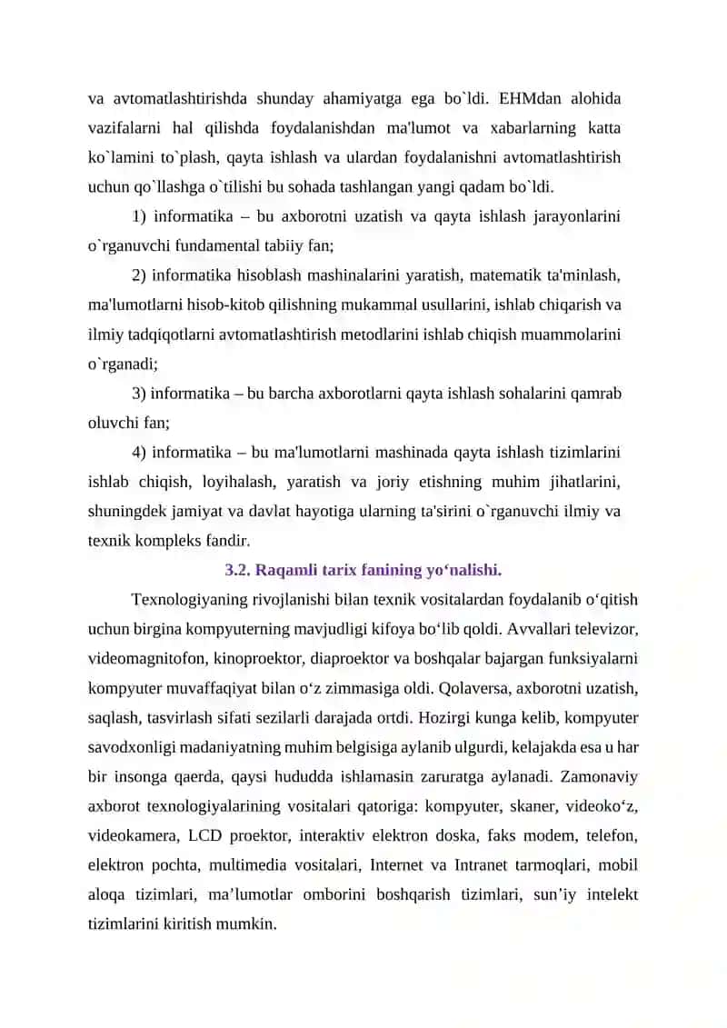 TARIX FANIDA AXBOROT TEXNOLOGIYALARINING QO‘LLANILISHI 4