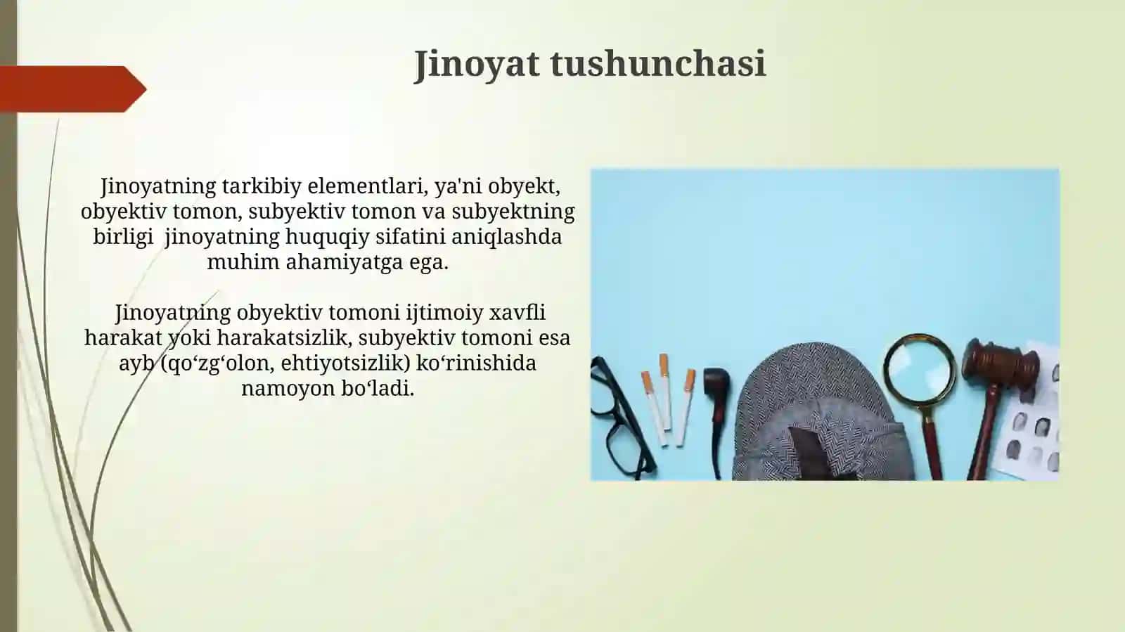Jinoyat tushunchasi va uning o'ziga xos xususiyatlari 4
