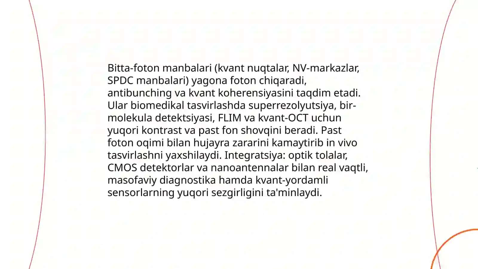 Hozirgi zamon yuqori texnologik tashxis va davolashda optik kvant generatorlaridan foydalanish 4