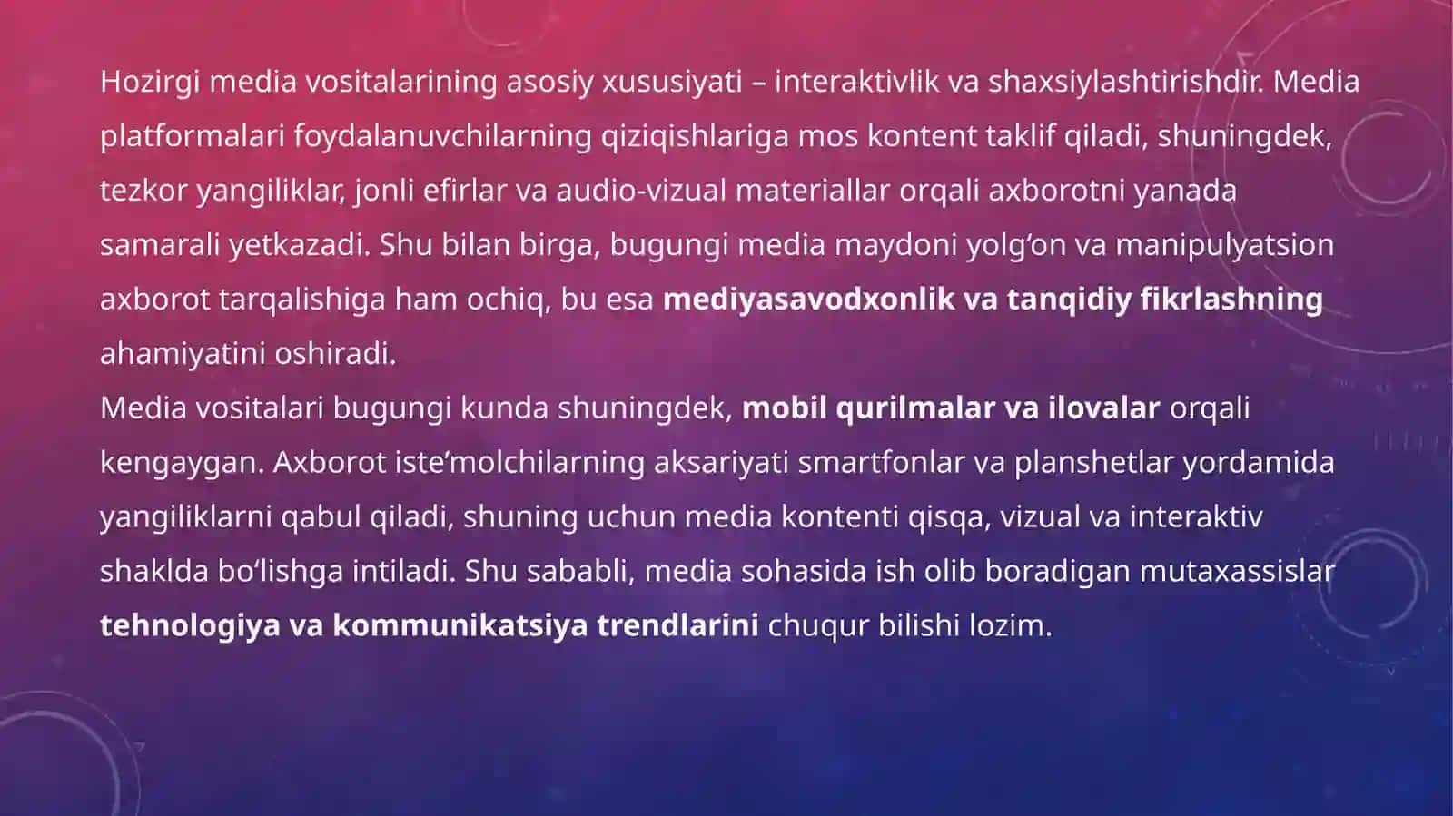 Media vositalarida axborotning kelajagi va yangi tendensiyalari 4
