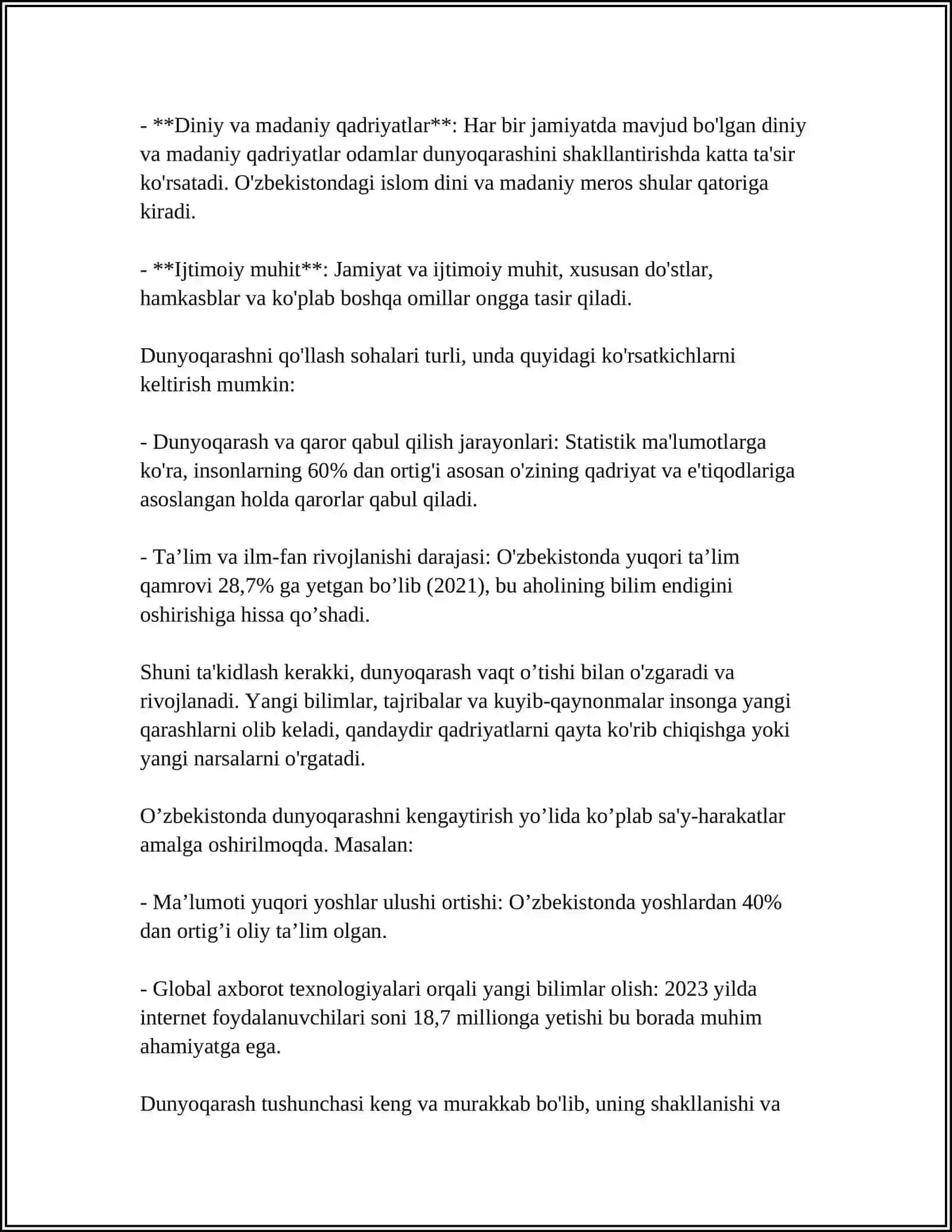 DUNYO QARASH VA UNING TUSHUNCHALARI 4