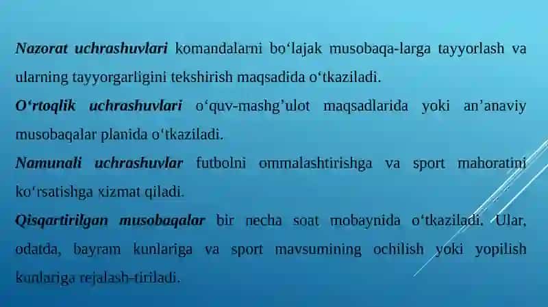 FUTBOL MUSOBAQALARNI TASHKIL QILISH VA OTKAZISH 4