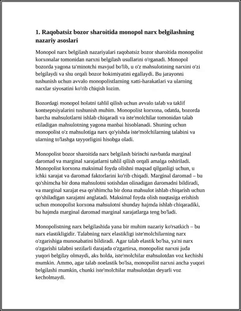 MONOPOL NARX BELGILASH VA BOZOR HOKIMIYATI 4