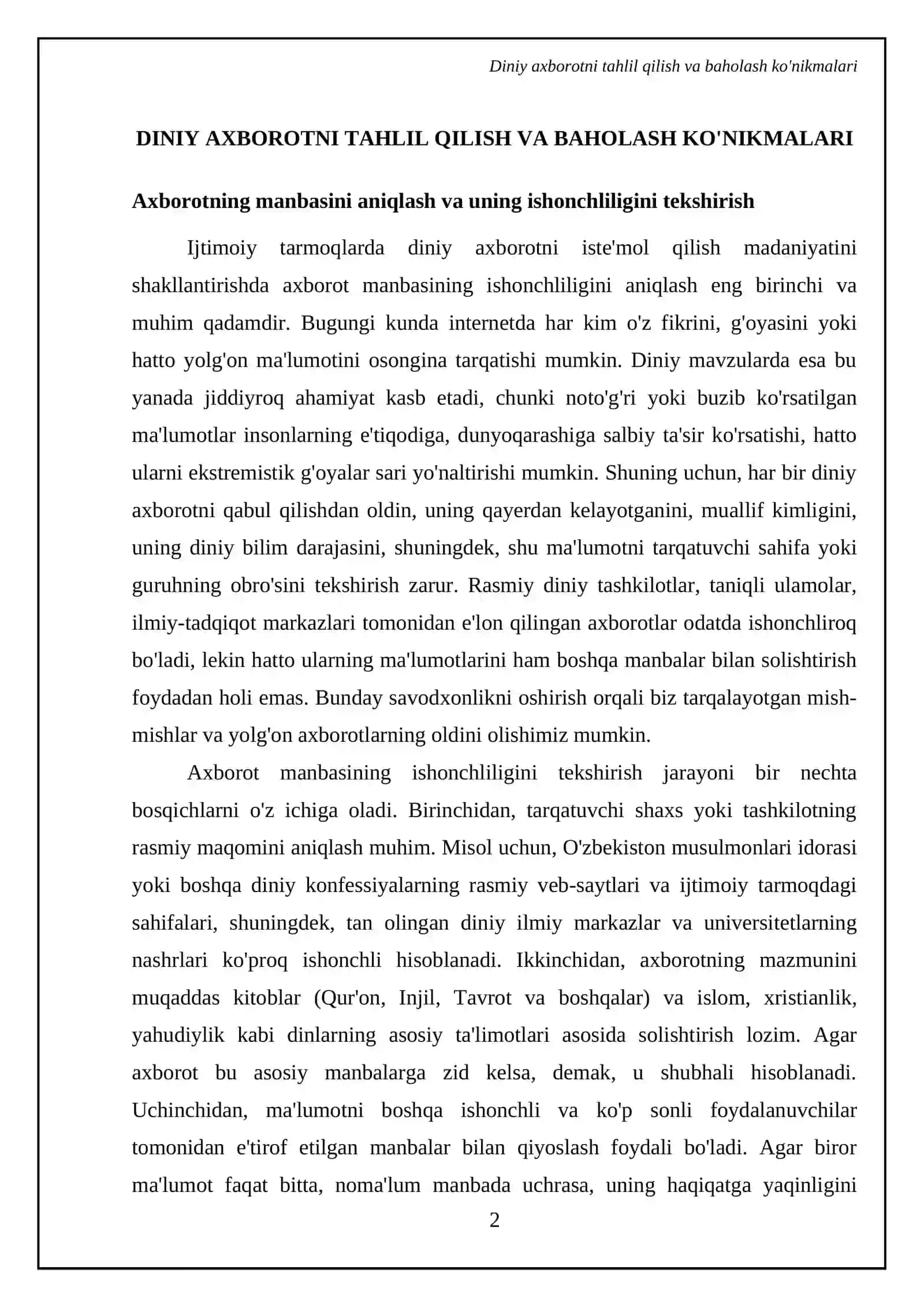Ijtimoiy tarmoqlarda diniy axborot ist'emoli madaniyatini tarbiyalashning zarurati 4