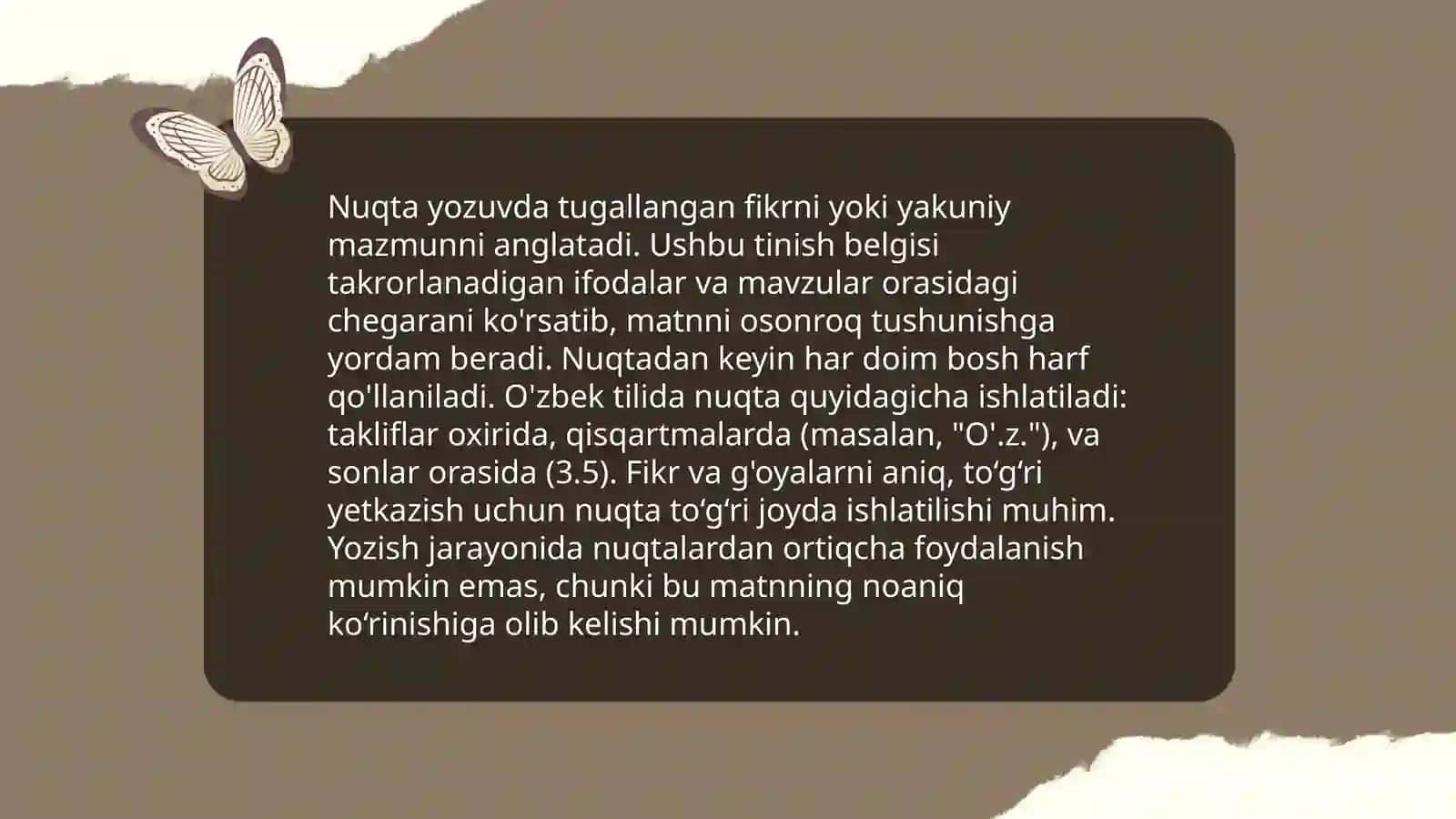 Matnlarni punktuatsion jihatdan tahlil qilish 4