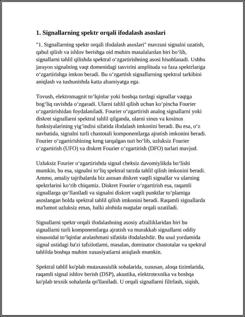 SIGNALLARNI SPEKTR ORQALI IFODALASH 4