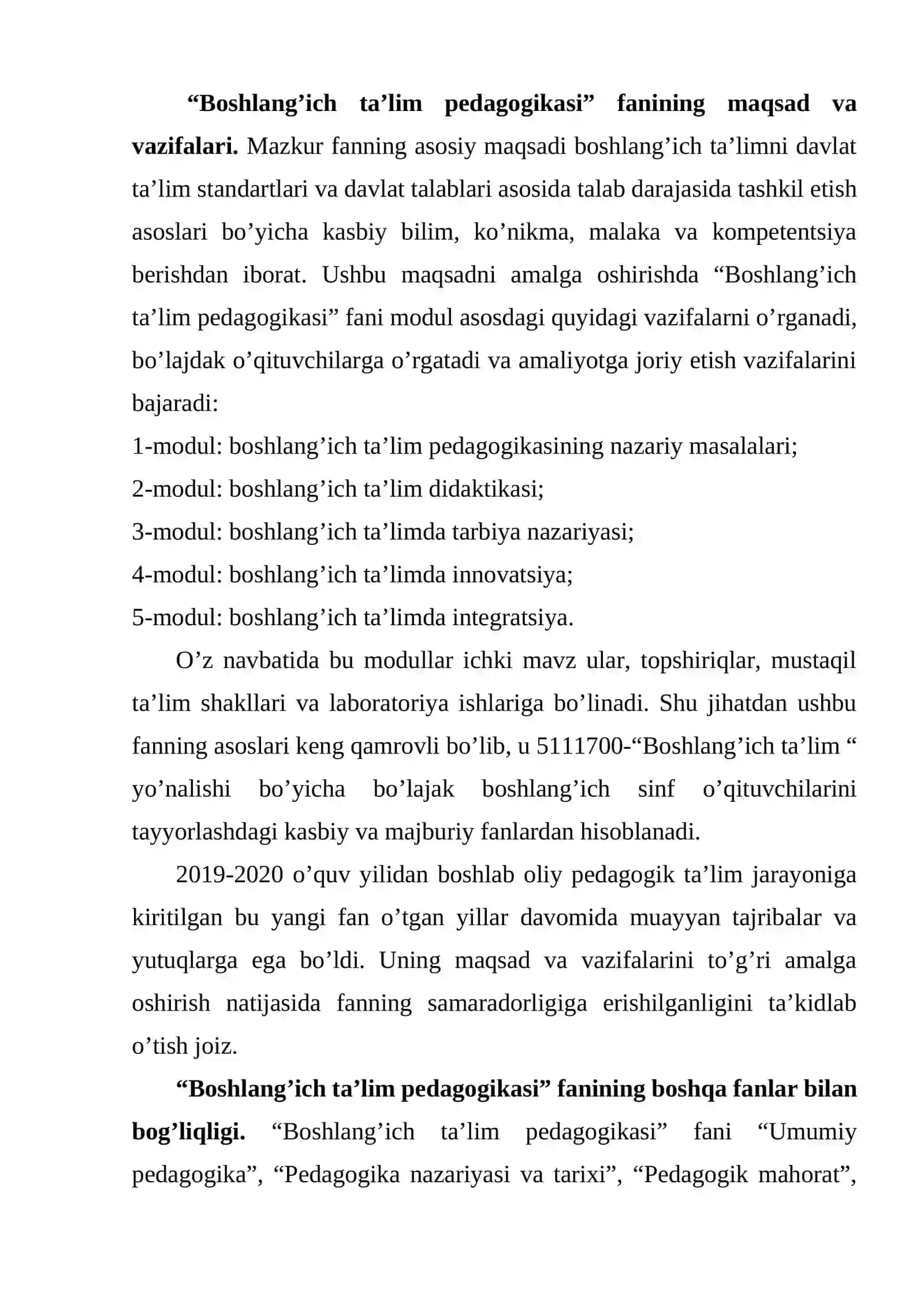 Boshlang’ich ta’lim pedagogikasi: Mazmuni, maqsad va vazifalari 4