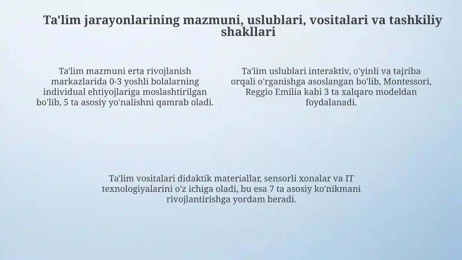 Rivojlanish markazlarda ta'lim jarayonlarining o'zaro bog'liqligi va o'ziga xosligi 4