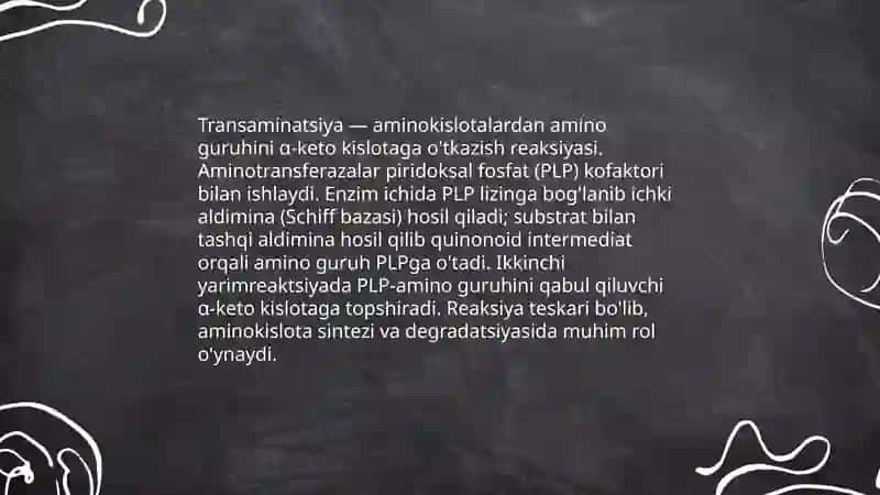Aminokislotalar nukleotidlar va ularni g mdtobolizimi bilan bogliq molekulalar 4