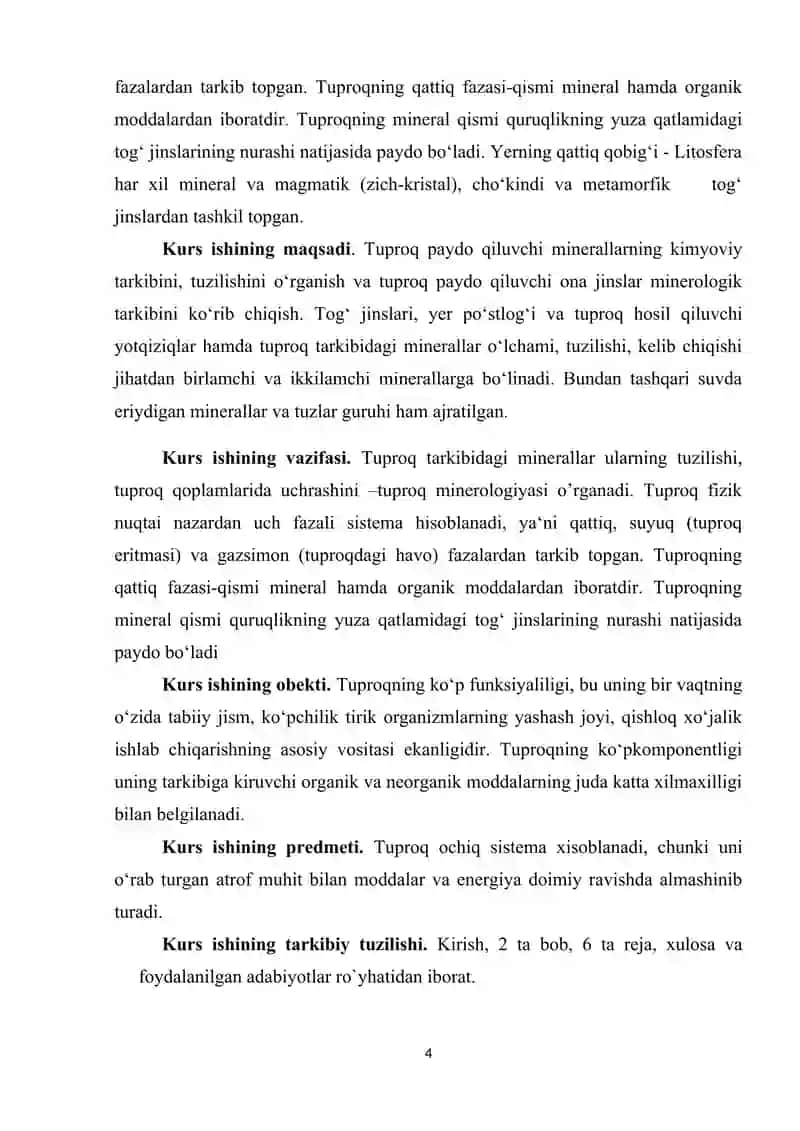 Tuproq Tarkibi va Birinchilik Mineral 4