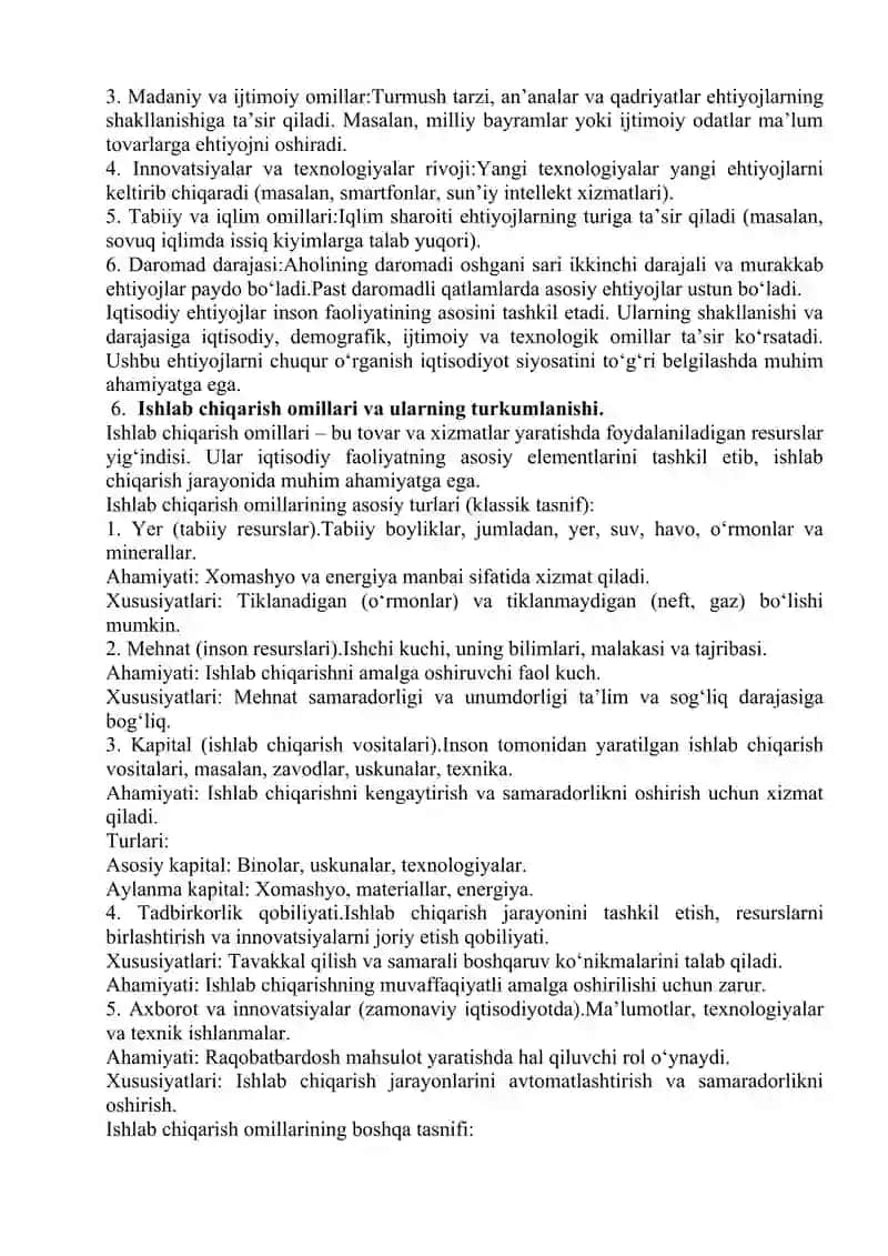 Umumiy iqtisodiyot fanidan yakuniy nazorat javoblari 4