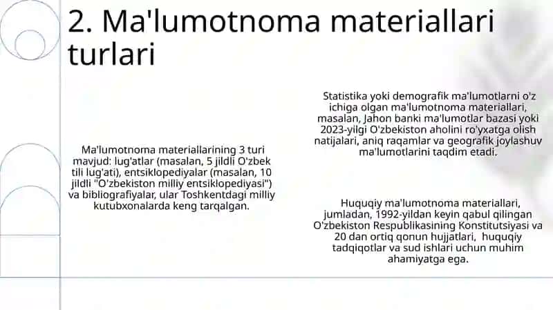 Ma'lumotnoma va ularning turlari 4