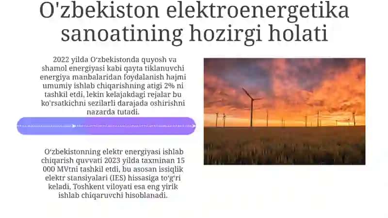 O'zbekistonda elektir energetika sohasining rivojlanish istiqbollari 4