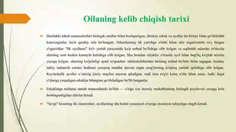 Oila funksiyasi, kelib chiqishi va asosiy xususiyatlari 4