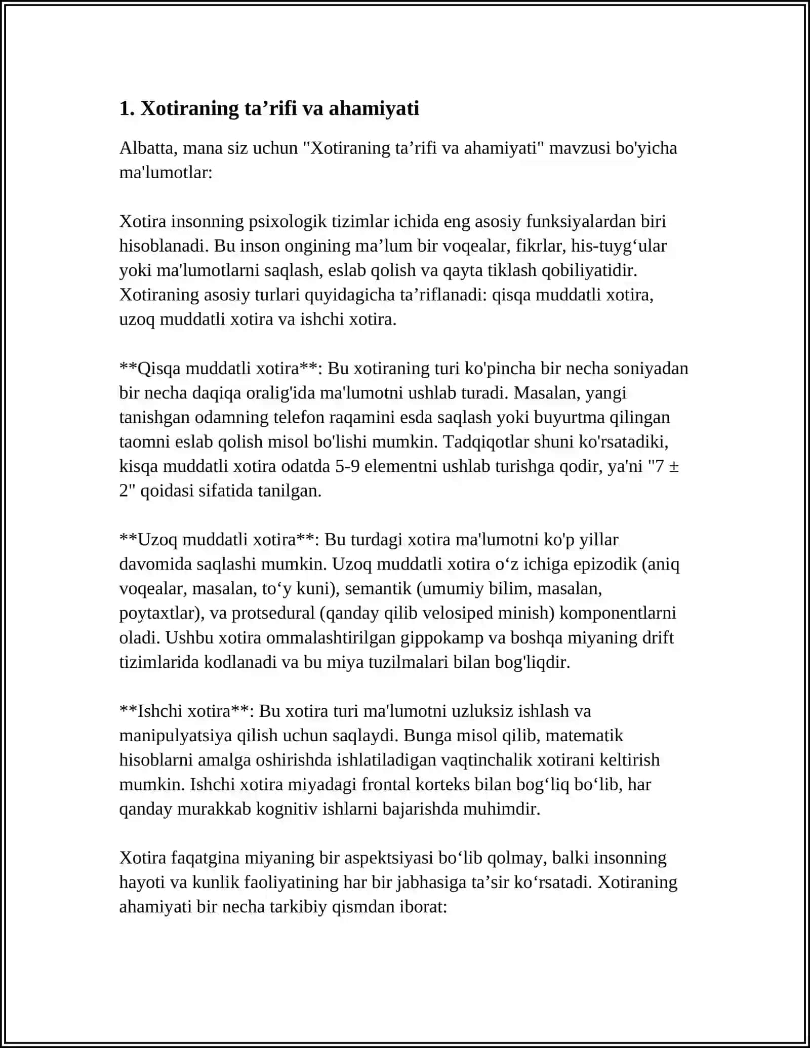 Xotira turlari va uning jarayonlari haqida slayd 25 varaq PDF variantda 4