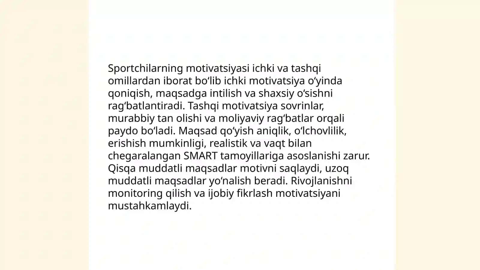 Sport mashgʻulotlari psixologiyasi 4