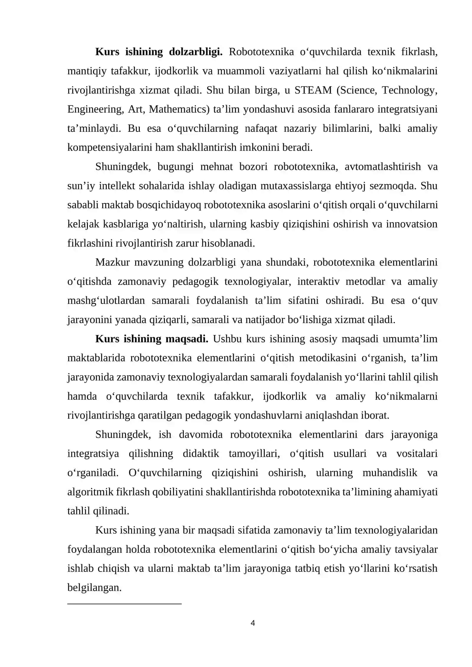Robotexnika elementlarini umum ta`lim maktablarida o`qitish metodikasi 4