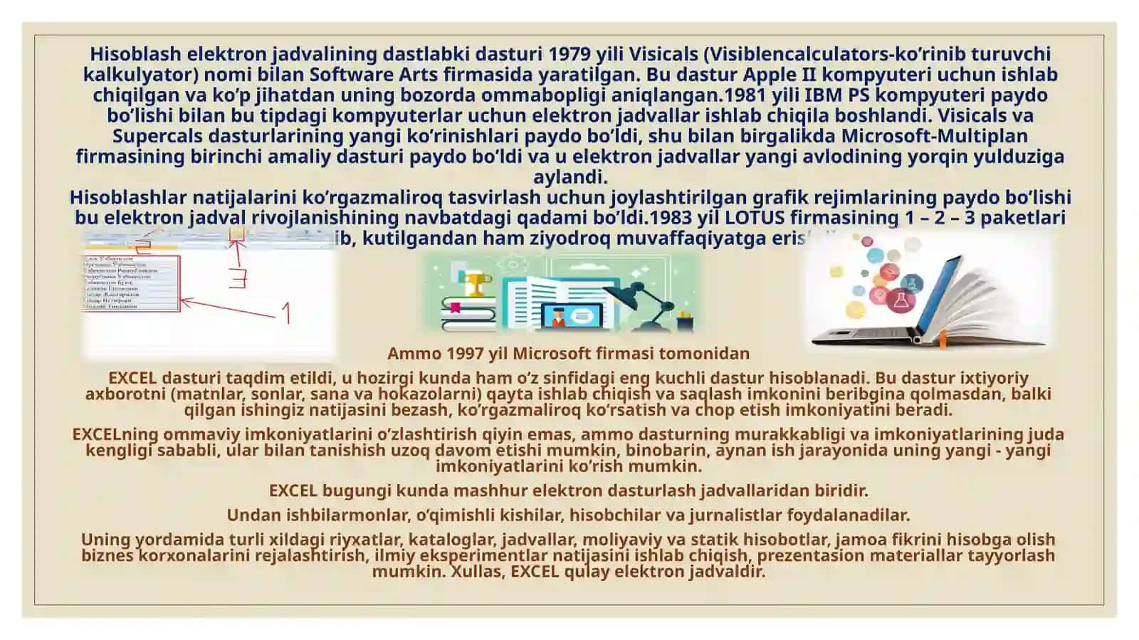 MS Excel dasturi
imkoniyatlari. 4