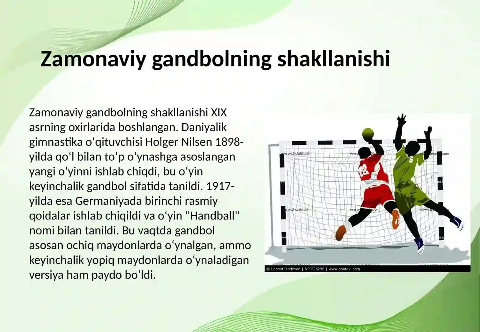 Gandbol oʻyini kelib chiqishi va rivojlanishi 4