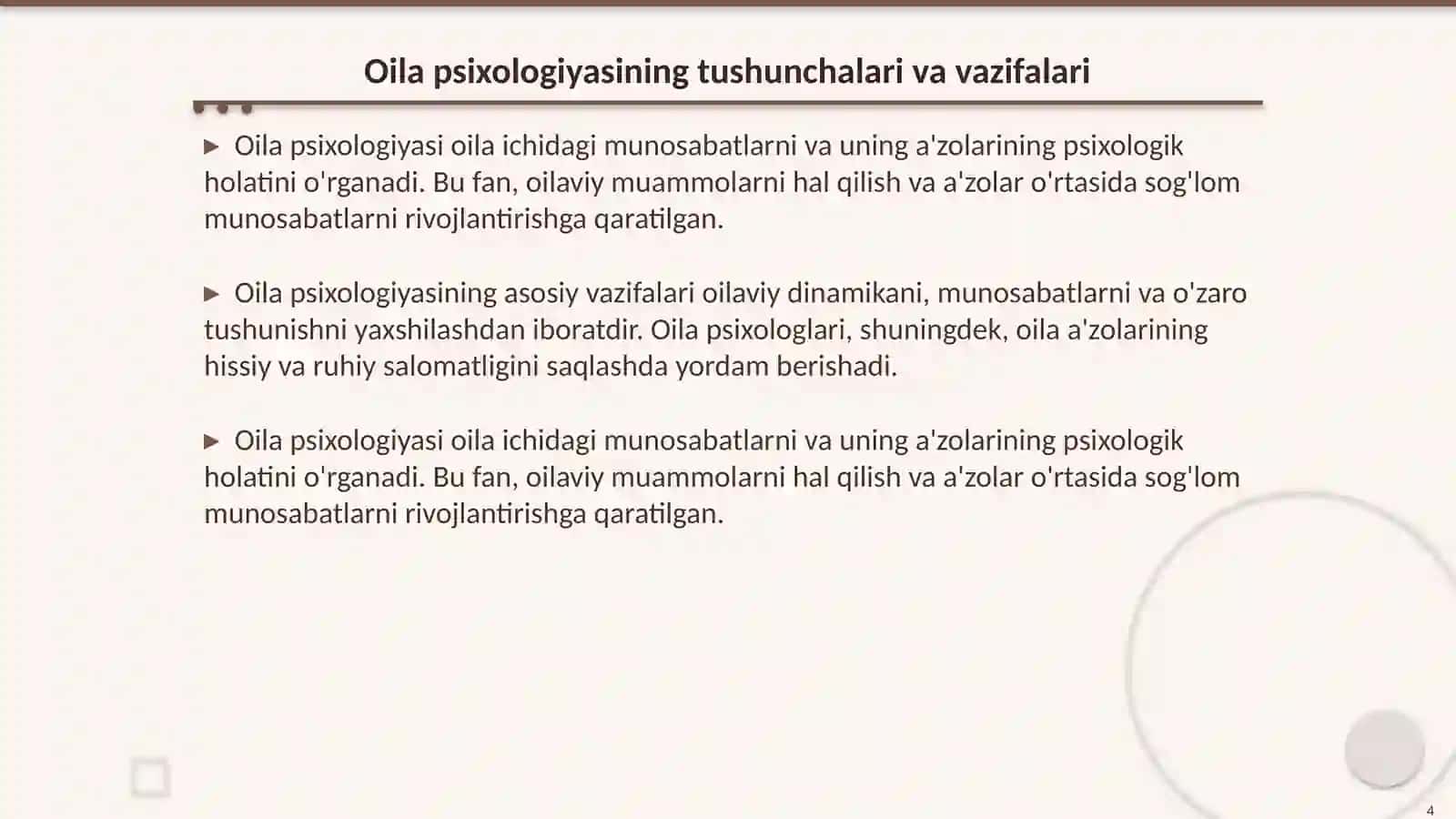 Perinatal psixologiya. Oila psixologoyasi fani 4