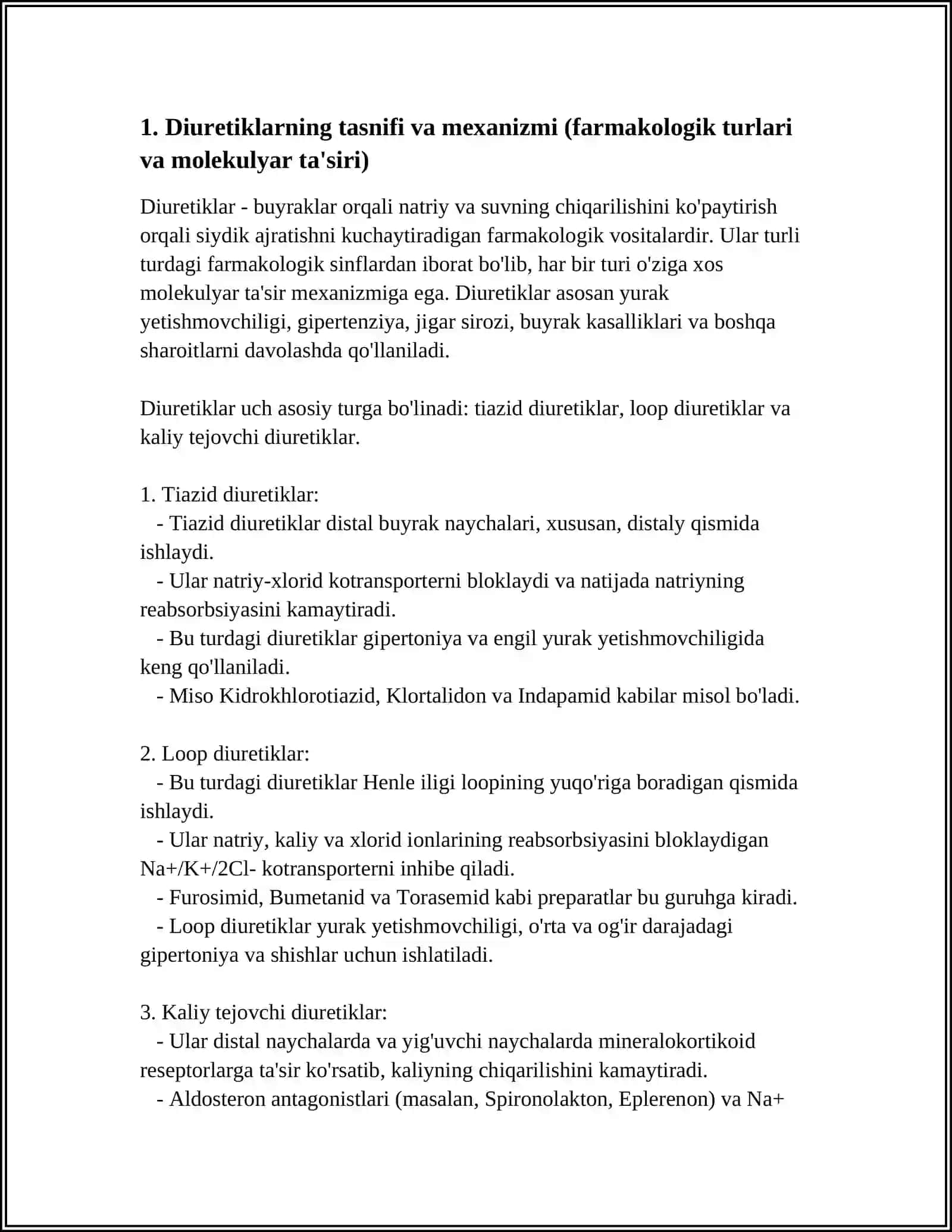 DIURETIKLAR DORI VOSITALARNING KLINIK FARMOKOLOGIYASI 4