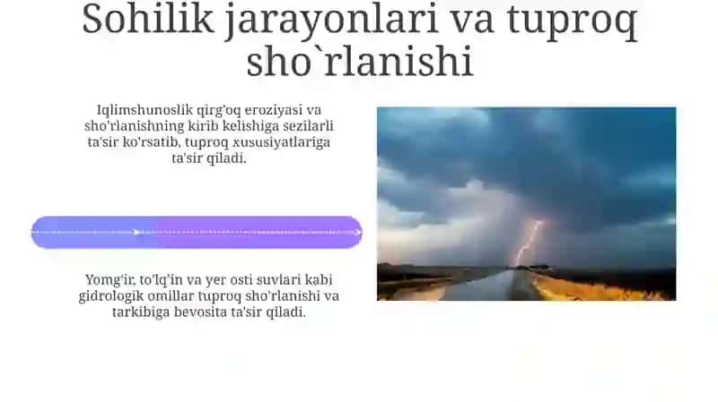 Tuproq hosil boʻlishida iqlim va gidrologik omillarning oʻrni 4