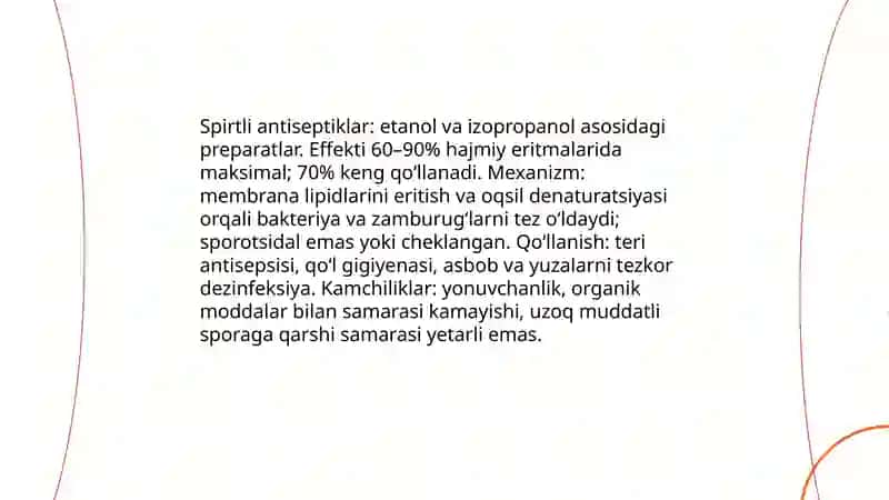 Kimyoviy va biologik antiseptiklar guruxlari va turlari 4