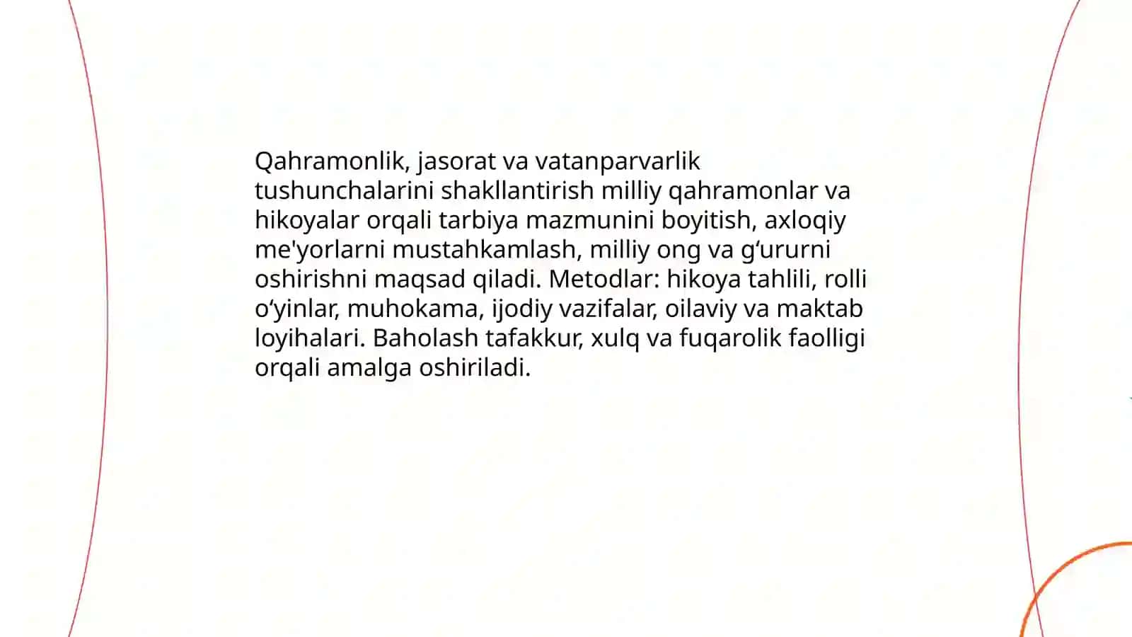 Milliy qahramonlar va hikoyalar asosida tarbiyalash dasturi 4
